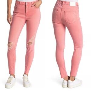 🆕 TRUE RELIGION Halle Midrise Super Skinny Paloma with Destroy Jeans